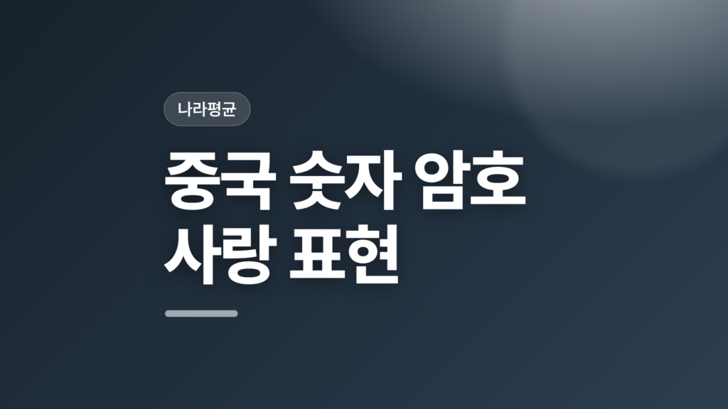 thumbcard 중국 숫자 암호 사랑 표현 v2