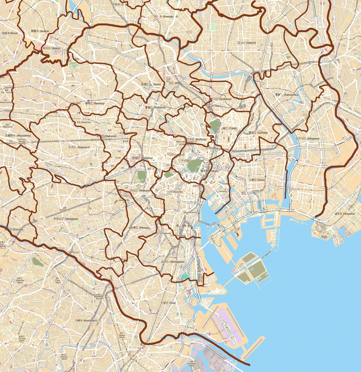 도쿄 23구 지도 2