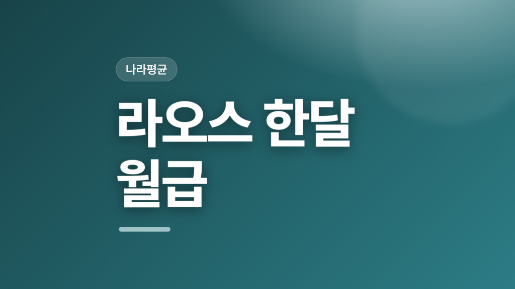 thumbcard 라오스 한달 월급