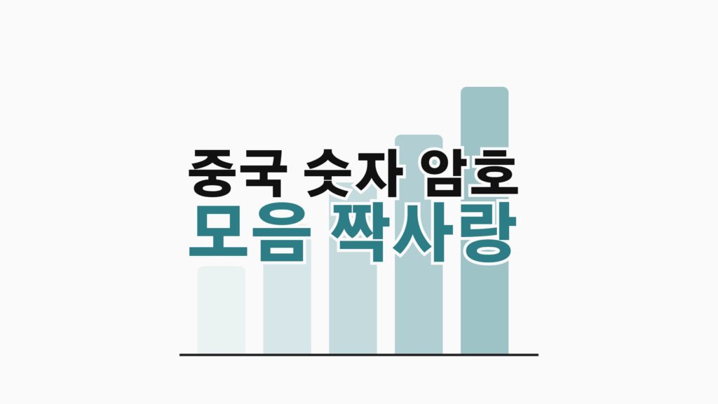 thumbcard 중국 숫자 암호 모음 짝사랑